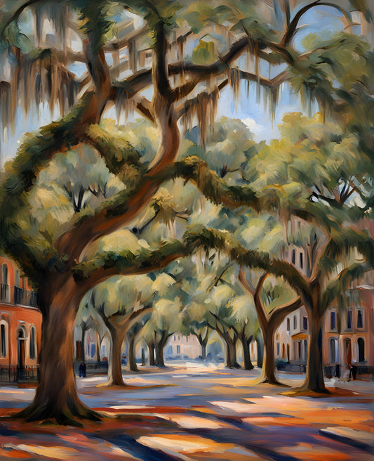 USA Great Places (43) - Savannah Squares, Georgia - Van-Go Paint-By-Number Kit