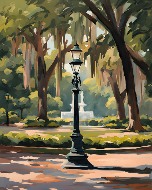 USA Great Places (44) - Savannahs Forsyth Park, Georgia - Van-Go Paint-By-Number Kit