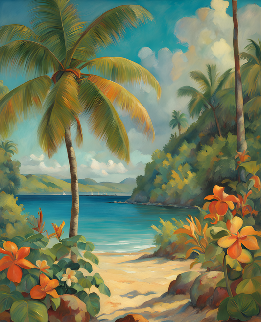 Tropical Paradis (1) - Van-Go Paint-By-Number Kit