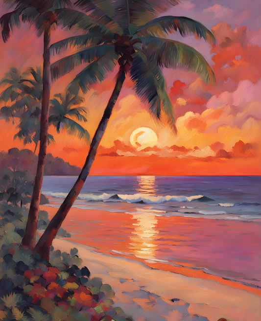 Tropical Sunset (1) - Van-Go Paint-By-Number Kit