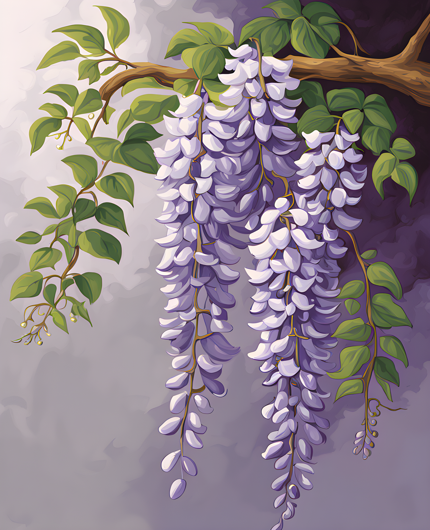 Exotic Flowers Collection (73) - Wisteria Flowers - Van-Go Paint-By-Number Kit