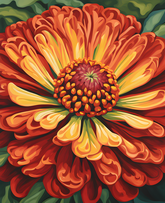 Exotic Flowers Collection (97) - Zinnia Zest - Van-Go Paint-By-Number Kit