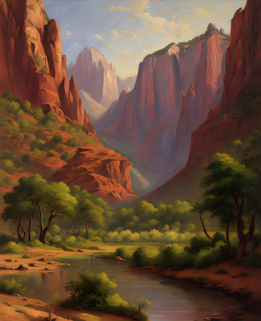 USA Great Places (29) - Zion Canyon - Van-Go Paint-By-Number Kit