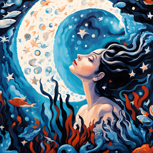 Moon And Stars Underwater (1) - Van-Go Paint-By-Number Kit
