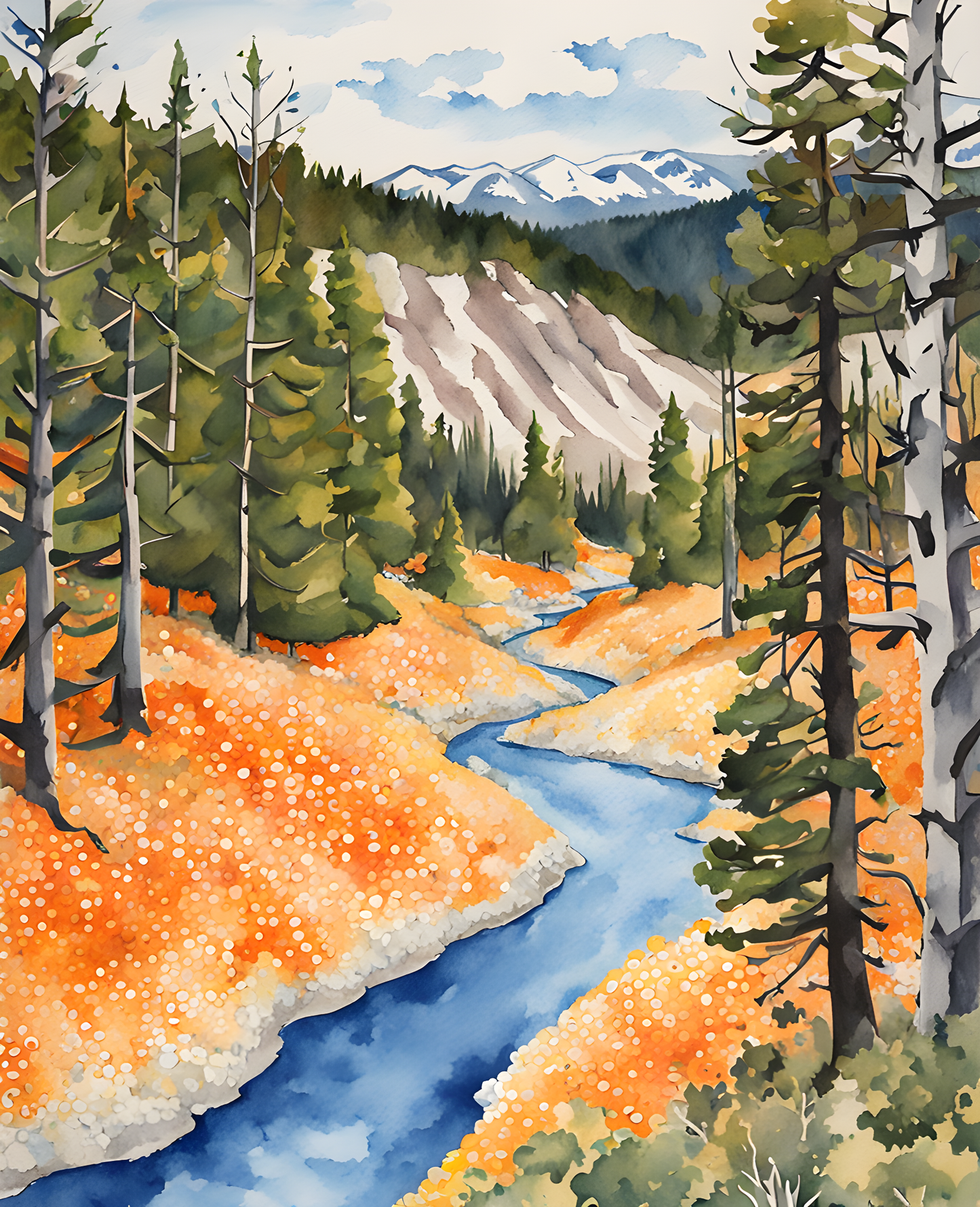 USA Great Places (240) - Yellowstone National Park in Spring - Van-Go Paint-By-Number Kit