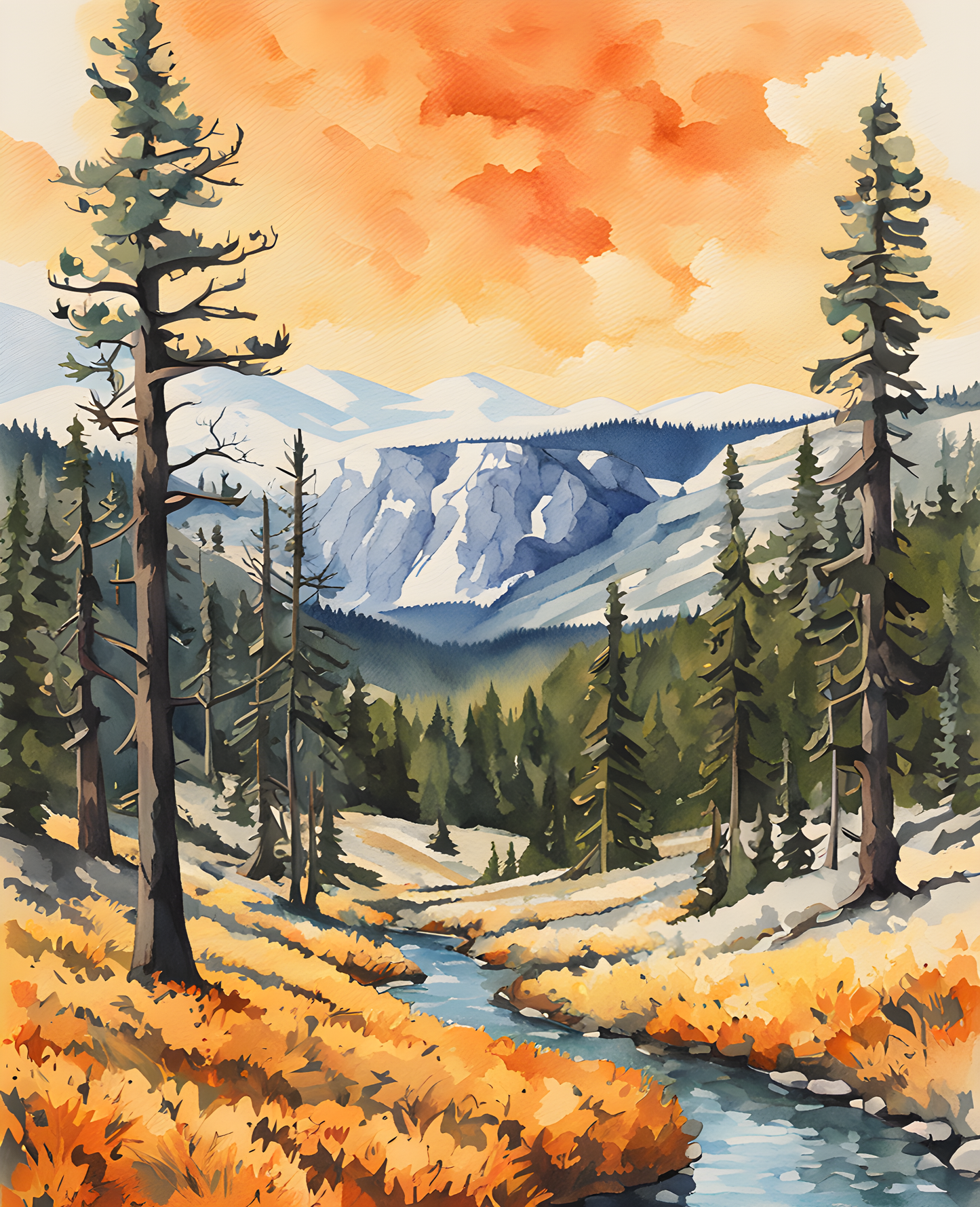 USA Great Places (241) - Yellowstone National Park in Spring - Van-Go Paint-By-Number Kit