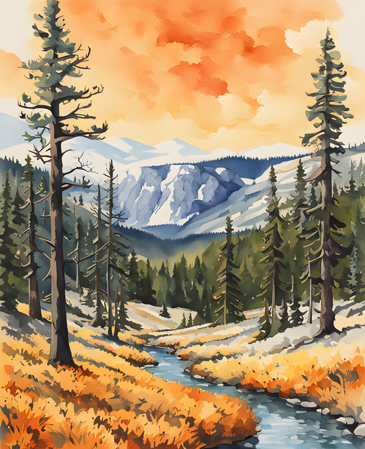 USA Great Places (241) - Yellowstone National Park in Spring - Van-Go Paint-By-Number Kit