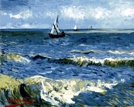 Vincent Van Gogh PD (101) - Seascape near Les Saintes-Maries - Van-Go Paint-By-Number Kit