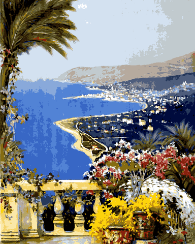 Vintage Travel Poster Collection (104) - San Remo - Van-Go Paint-By-Number Kit