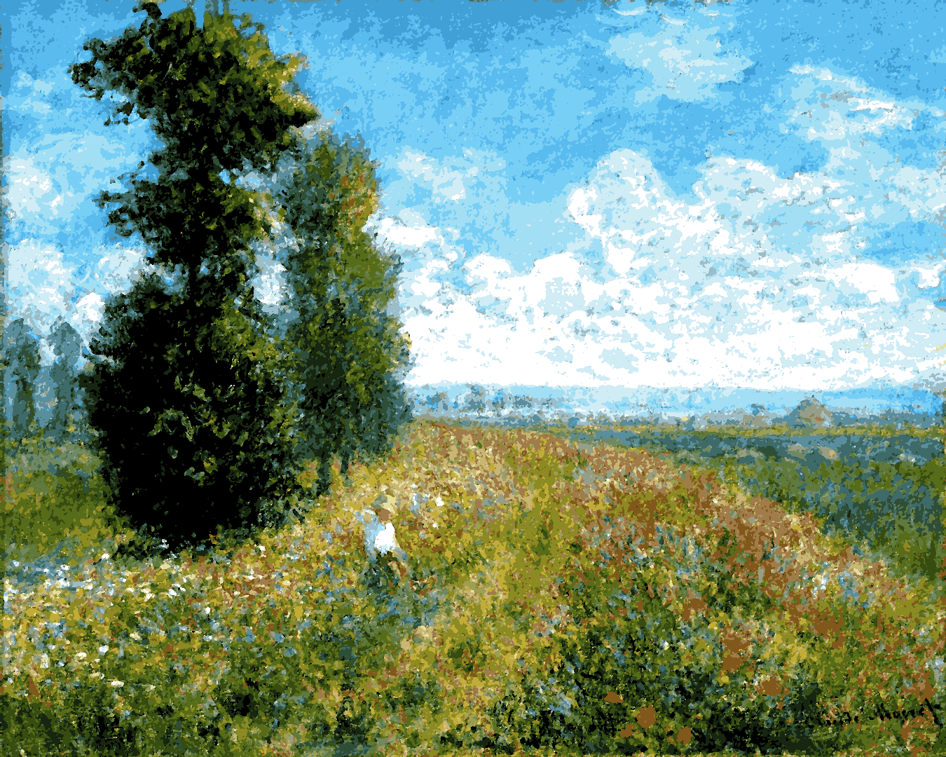 Claude Monet PD (106) - Meadow with Poplars - Van-Go Paint-By-Number Kit