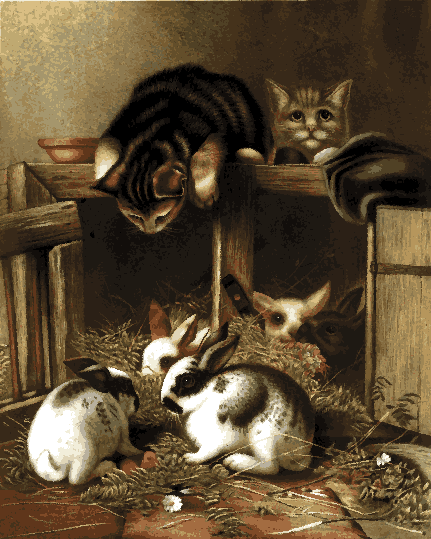 Cats Collection PD (10) - Rabbits and cats - Van-Go Paint-By-Number Kit