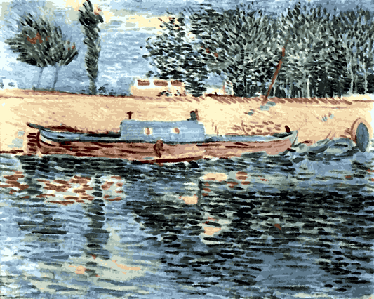 Vincent van Gogh Collection (10) - Bank of the Seine with a boat - Van-Go Paint-By-Number Kit