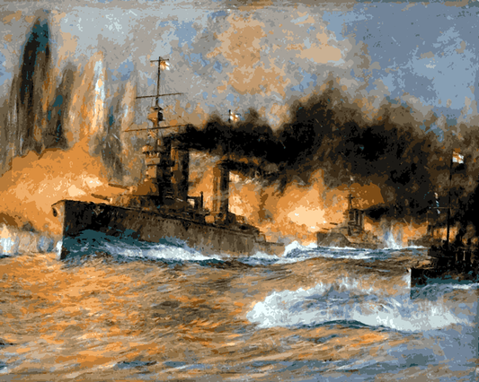 WW1 Collection PD (10) - Admiral Jellicoe's flagship, H.M.S. Iron Duke - Van-Go Paint-By-Number Kit