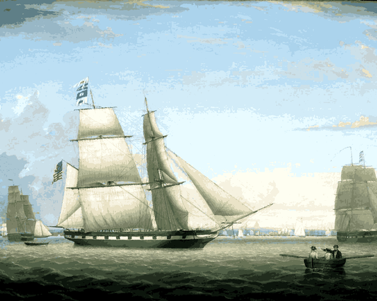 American Civil War Collection (10) - Brig Antelope in Boston Harbor - Van-Go Paint-By-Number Kit