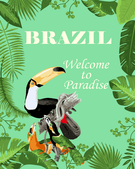 Brazil Collection OD (1) - Vintage Travel Poster - Van-Go Paint-By-Number Kit