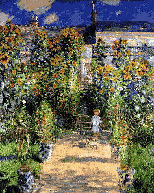 Claude Monet PD (111) - Monet's garden at Vétheuil - Van-Go Paint-By-Number Kit