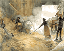 Threshing grain by Carl Larsson (114) - Van-Go Paint-By-Number Kit