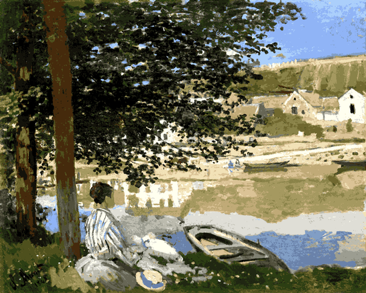 Claude Monet PD (117) - On the Bank of the Seine, Bennecourt - Van-Go Paint-By-Number Kit