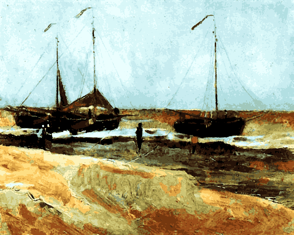 Vincent van Gogh Collection (11) - Beach at Scheveningen in calm weather - Van-Go Paint-By-Number Kit
