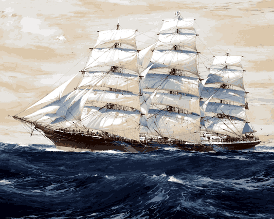 Sailing Ships Collection PD (11) - The Australian clipper ship Torrens under full sail - Van-Go Paint-By-Number Kit