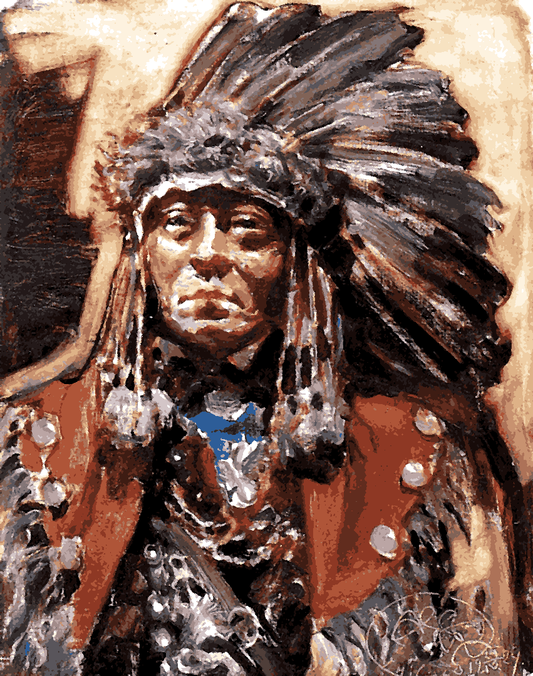 Native Americans Collection PD (11) - Indian Chief Clear Water - Van-Go Paint-By-Number Kit