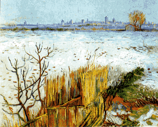 Vincent Van Gogh PD (121) - Snowy Landscape with Arles in the Background - Van-Go Paint-By-Number Kit