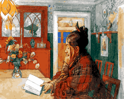 Woman Reading by Carl Larsson (123) - Van-Go Paint-By-Number Kit