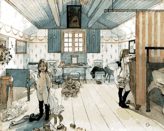 Mamma's and the Small Girl's Room by Carl Larsson (125) - Van-Go Paint-By-Number Kit