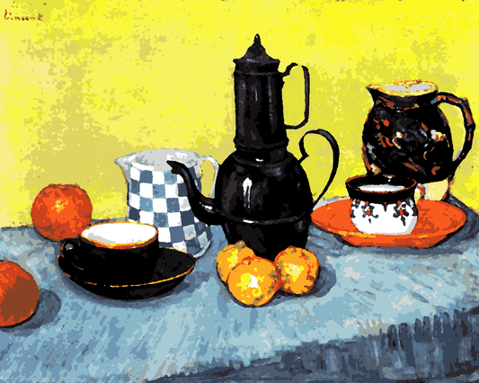 Vincent Van Gogh PD (129) - Still life with coffee pot, dishes and fruit - Van-Go Paint-By-Number Kit