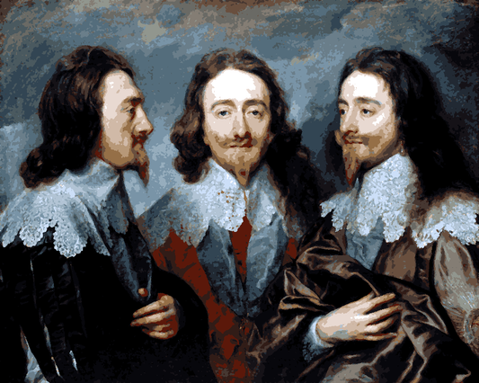Famous Portraits (12) - The Triple Portrait of Charles I by Van Dyck - Van-Go Paint-By-Number Kit