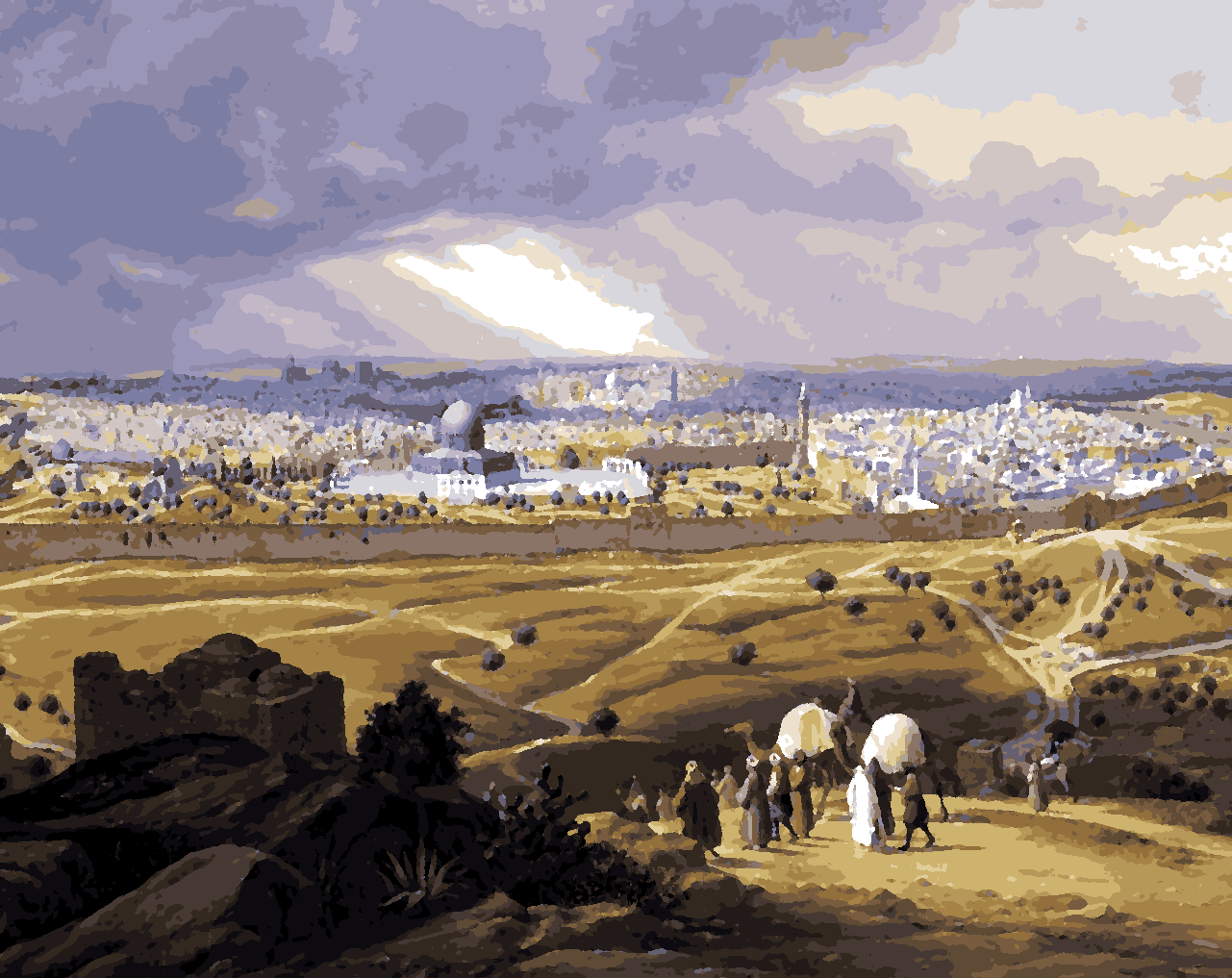 Jerusalem Collection PD (12) - View Of Jerusalem From The Mount Of Olives - Van-Go Paint-By-Number Kit