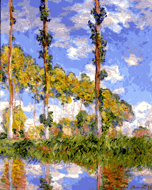 Claude Monet PD (130) - Poplars in the Sun - Van-Go Paint-By-Number Kit