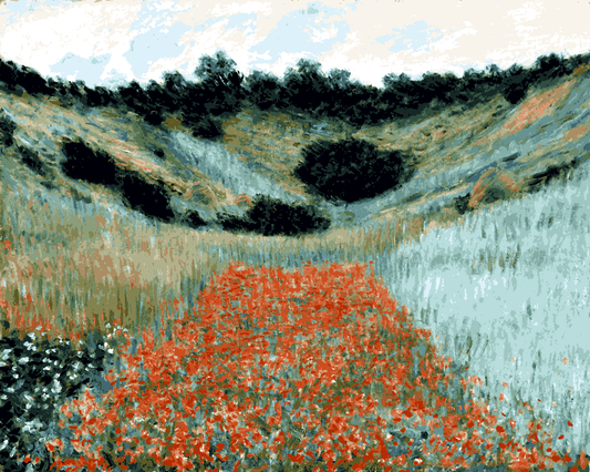 Claude Monet PD (135) - Poppy Field in a Hollow near Giverny - Van-Go Paint-By-Number Kit