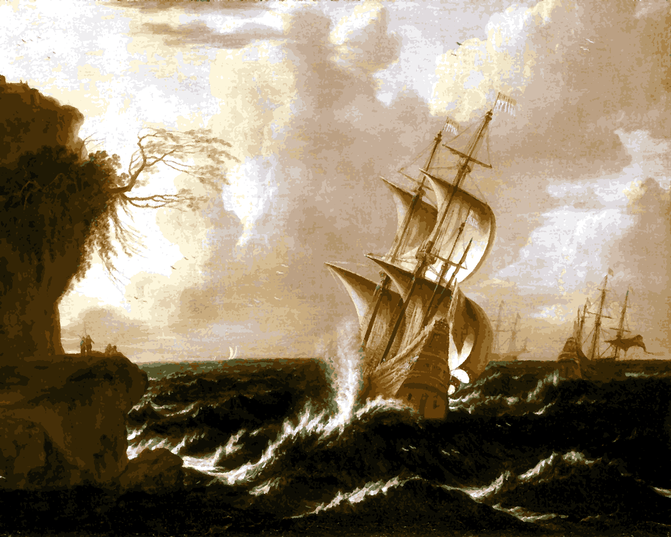 Sailing Ships Collection PD (13) - A Dutch Ship in a Storm - Van-Go Paint-By-Number Kit