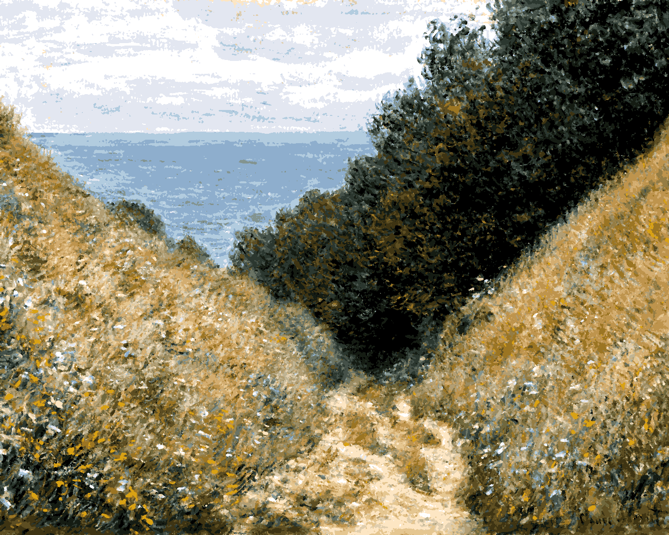 Claude Monet PD (145) - Road at La Cavée, Pourville - Van-Go Paint-By-Number Kit