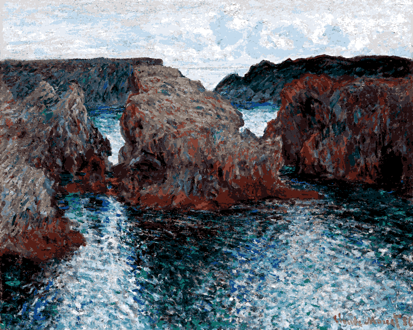 Claude Monet PD (148) - Rocks at Port-Goulphar, Belle-Île - Van-Go Paint-By-Number Kit