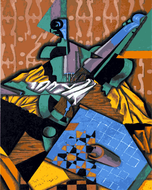 Juan Gris Collection PD (14) - Violin and Checkerboard - Van-Go Paint-By-Number Kit