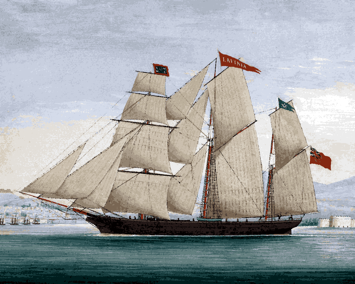 Sailing Ships Collection PD (14) - Bark Lavinia entering Smyrna - Van-Go Paint-By-Number Kit