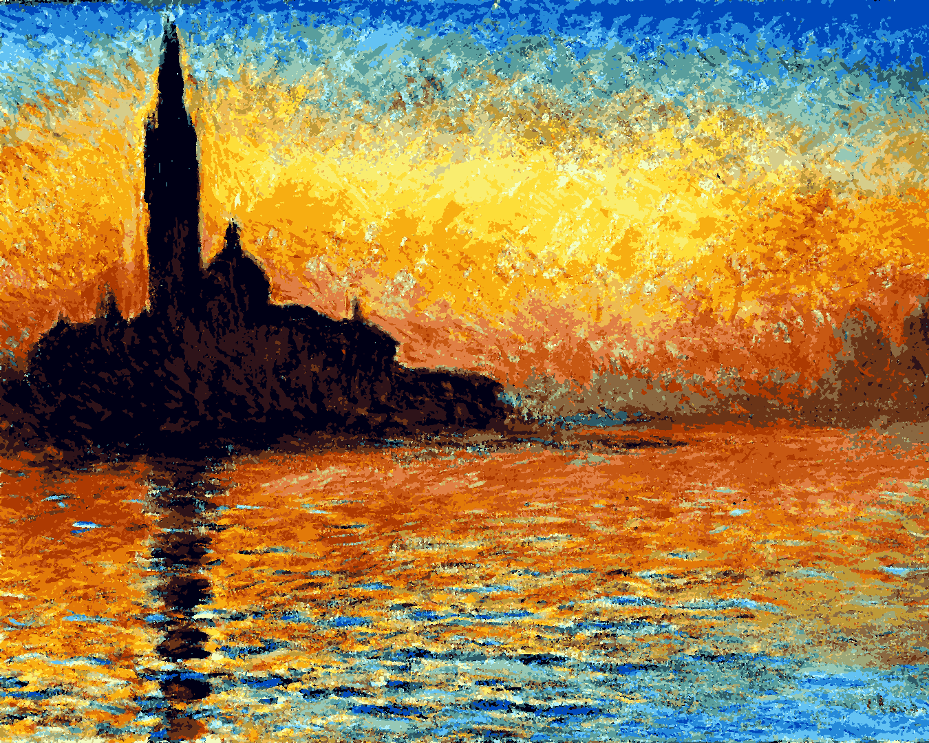 Claude Monet PD (153) - San Giorgio Maggiore at Dusk - Van-Go Paint-By-Number Kit