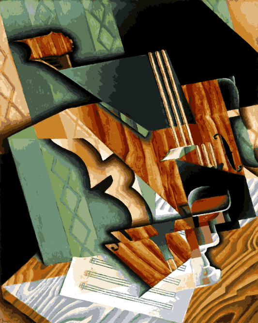 Juan Gris Collection PD (15) - Violin and Glass - Van-Go Paint-By-Number Kit