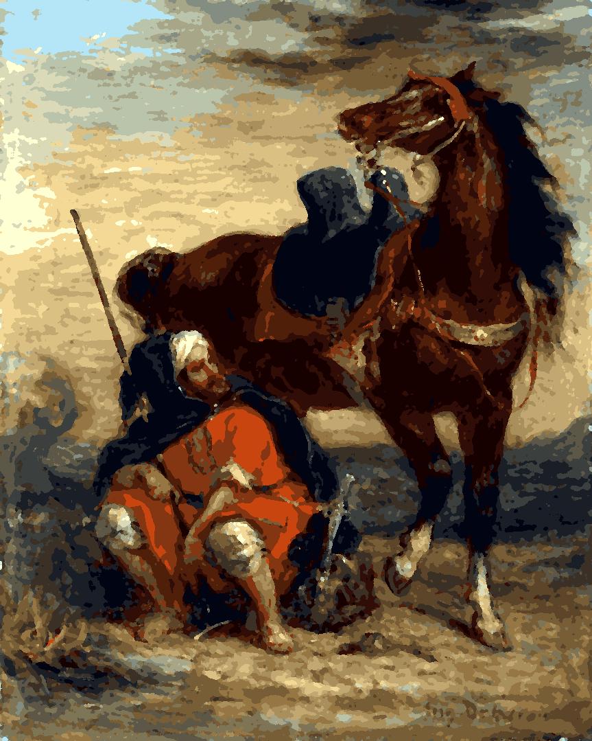 Morocco Collection PD (15) - Arab Rider by Eugène Delacroix - Van-Go Paint-By-Number Kit