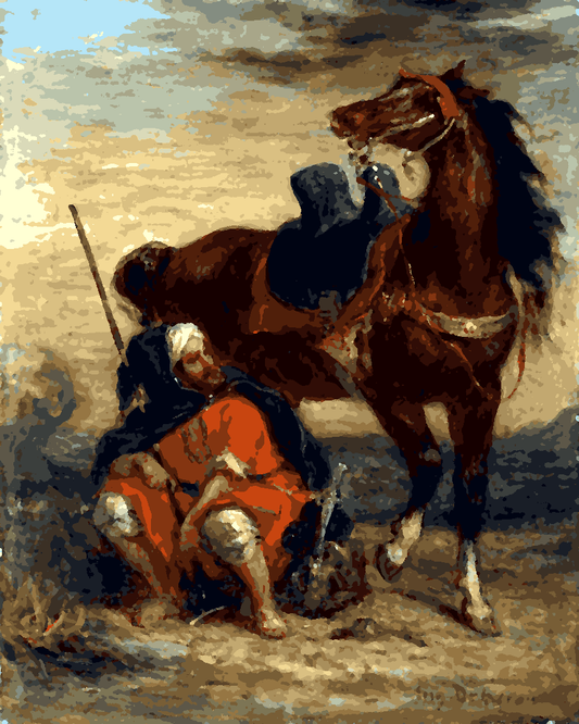 Morocco Collection PD (15) - Arab Rider by Eugène Delacroix - Van-Go Paint-By-Number Kit