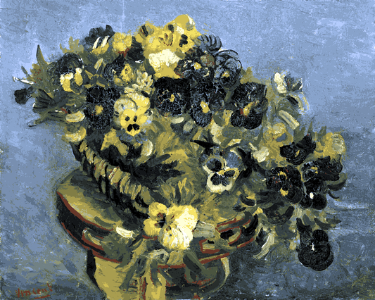 Vincent Van Gogh PD (15) - Basket of pansies on a small table - Van-Go Paint-By-Number Kit