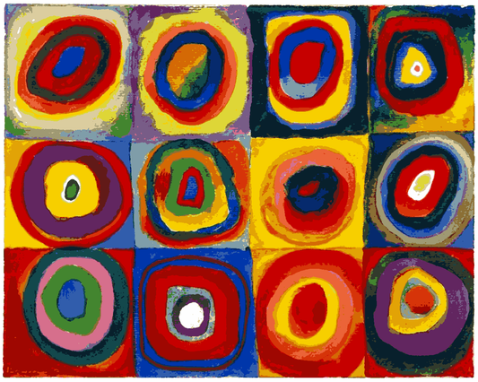 Wassily kandinsky Collection PD (15) - Color Study, Squares with Concentric Circles - Van-Go Paint-By-Number Kit