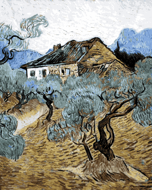 Vincent Van Gogh PD (164) - The white cottage among the olive trees - Van-Go Paint-By-Number Kit