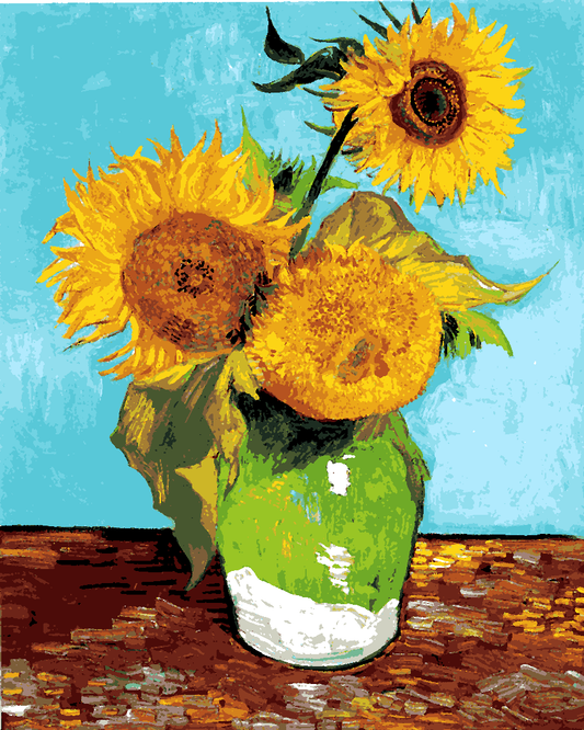 Vincent Van Gogh PD (167) - Three Sunflowers in a Vase - Van-Go Paint-By-Number Kit
