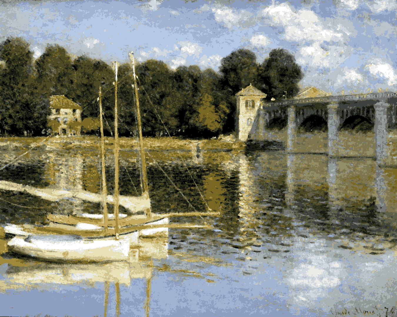 Claude Monet PD (167) - The Argenteuil Bridge - Van-Go Paint-By-Number Kit