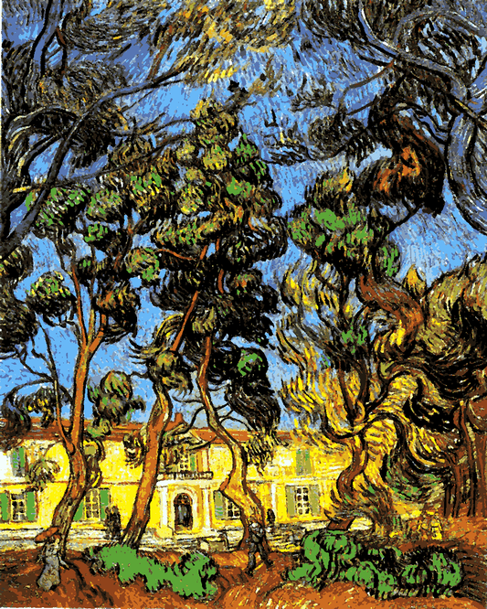 Vincent Van Gogh PD (169) - Trees in the Garden of Saint-Paul Hospital - Van-Go Paint-By-Number Kit