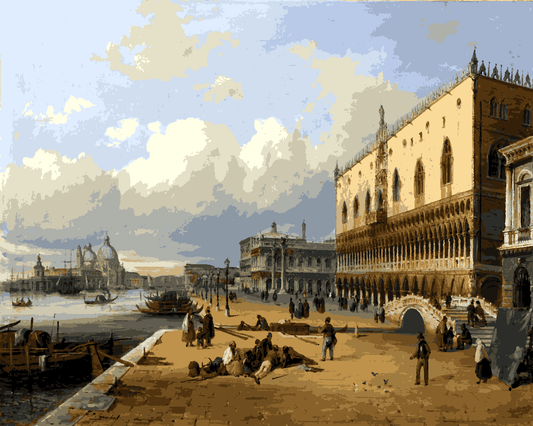 Venice, Italy Collection PD (16) - View of the Doge's Palace and Piazzetta by Carlo Grubacs - Van-Go Paint-By-Number Kit