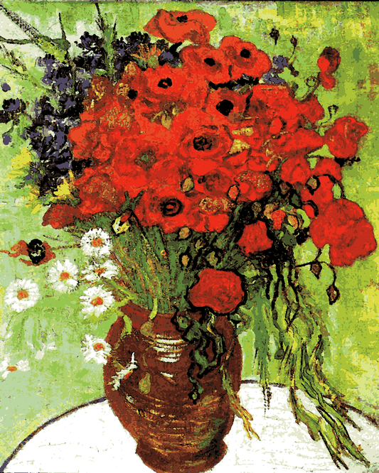 Vincent Van Gogh PD (175) - Vase with Cornflowers and Poppies - Van-Go Paint-By-Number Kit
